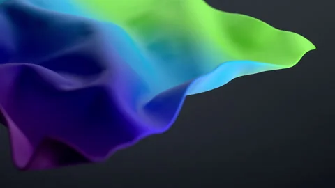 Tender gradient fabric fluttering in the wind on a black background Stock Footage 134673230