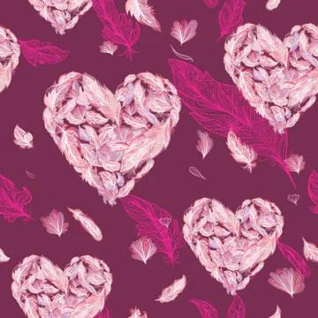 Tender Heart Vector Pattern Stock Illustration