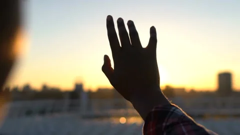 Tender lady trying to catch the sun, faith in future, freedom from prejudice Stock Footage 97515607
