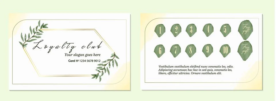 Tender loyalty card in rustic style Stock Illustration