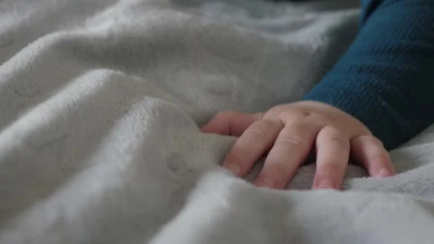 Tender Moment Tiny Baby Hands Stock Footage 292261090