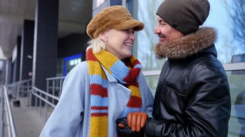 Tender moments shared by a retired couple enjoying each other's company Stock Footage 303876953