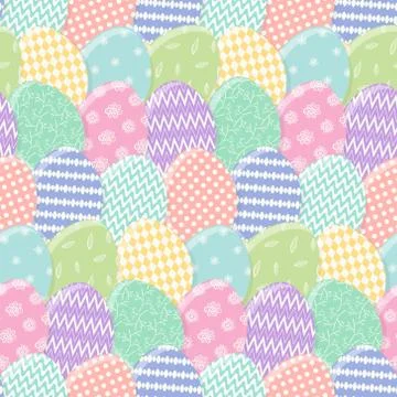 Tender pattern with mess of colorful Easter eggs Stock Illustration
