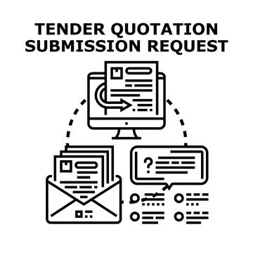 Tender quotation submission request process workflow concept Stock Illustration