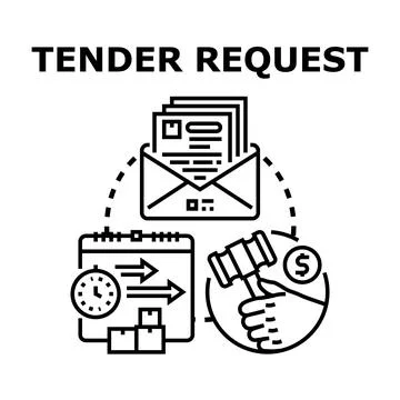 Tender request process for business proposals concept Stock Illustration