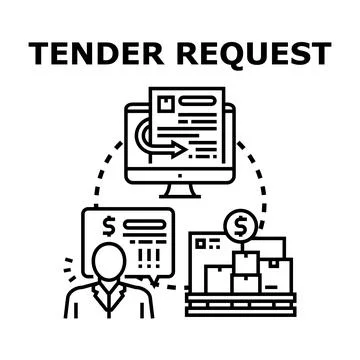 Tender request process e procurement bidding strategy 库存插图