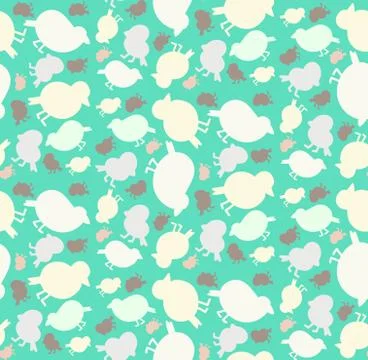 Tender seamless birds pattern Stock Illustration