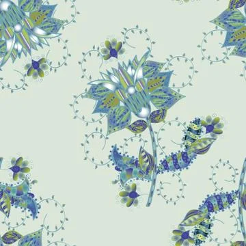 Tender seamless pattern with flowers. Vector illustration. Gentle, spring floral Stock Illustration