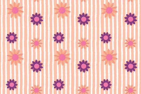 Tender sunflower seamless pattern in romantic mood Stock Illustration
