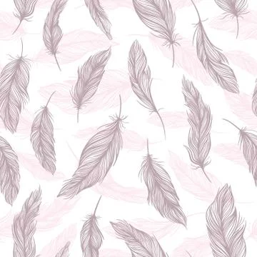 Tender Vector Feather Pattern Stock Illustration