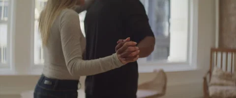 Tender Young Couple Dancing in Their Loft Together Stock Footage 208735955