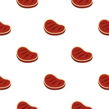 Tenderloin beef steak pattern seamless Stock Illustration