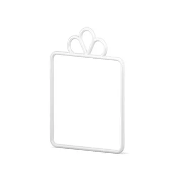 Tenderness white isometric rectangle gift box with festive bow cute frame c.. Stock Illustration