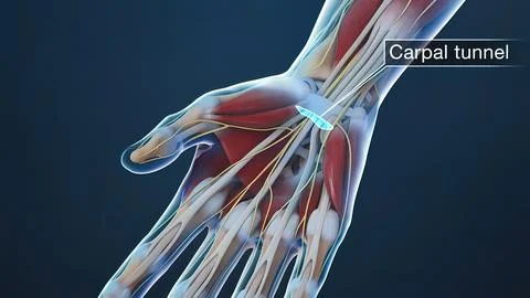 Tendon and nerve in the hand Stock Illustration