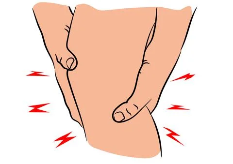 Tendon knee joint problems painful, swelling after from exercise vector 스톡 일러스트