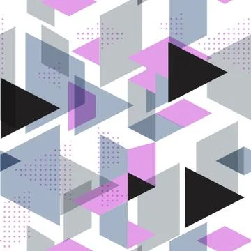 Tendy illustration backgrounds, seamless pattern with abstract shapes, 80s me Stock Illustration