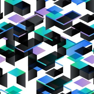 Tendy illustration backgrounds, seamless pattern with abstract shapes, geomet Illustrazione stock