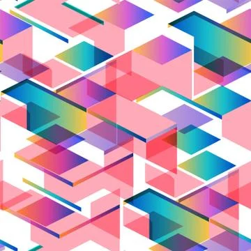 Tendy illustration backgrounds, seamless pattern with abstract shapes, geomet Stock Illustration