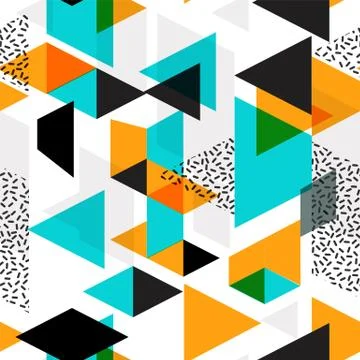 Tendy illustration backgrounds, seamless pattern with abstract shapes, geomet Stock Illustration