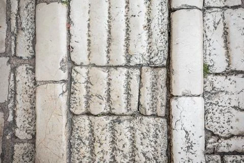 Tenelija Stone Pathway Texture Old Town Mostar Top Down Pattern Stock Photos