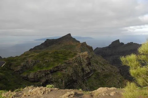 Tenerife cloudy mountain Stock Photos
