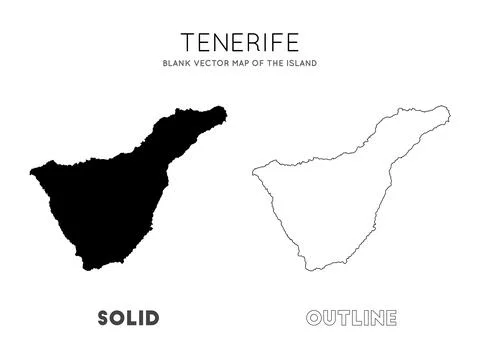 Tenerife map. Blank vector map of the Island. Borders of Tenerife for your .. Stock Illustration