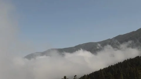 Tenerife mountain forest clouds sky sunny beautiful view 6 Stock Footage 142711626