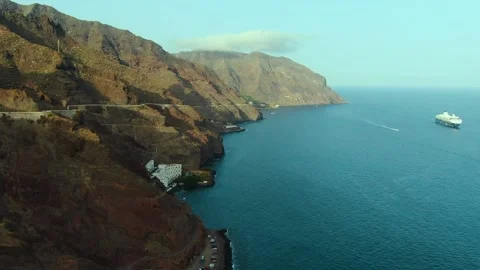 Tenerife, Top view of the cliffs next to the ocean, San Andres Stock Footage 164855970