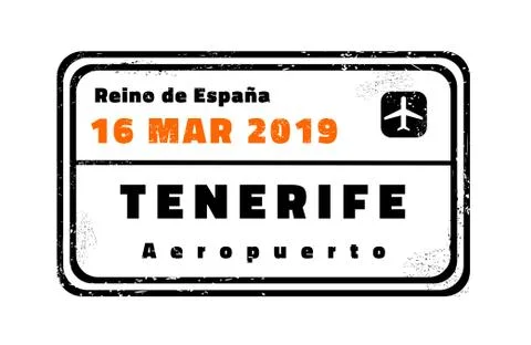 Tenerife vector stamp. Novelty vector travel stamp with island destination in Stock Illustration