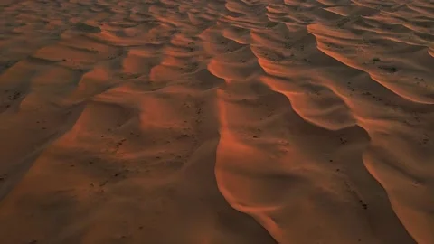 Tengger Desert Texture in Golden Sunset Stock Footage 256984540