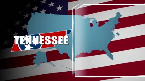 Tennesse Countered Flag and Information Panel Stock Footage 66775359