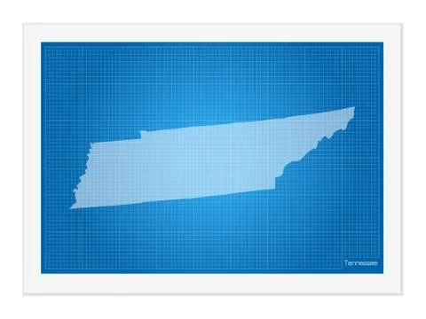 Tennessee on blueprint Stock Illustration