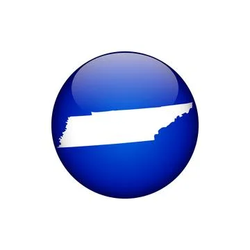 Tennessee Circle Button States of US Map Icon Vector Template Illustration .. Stock Illustration