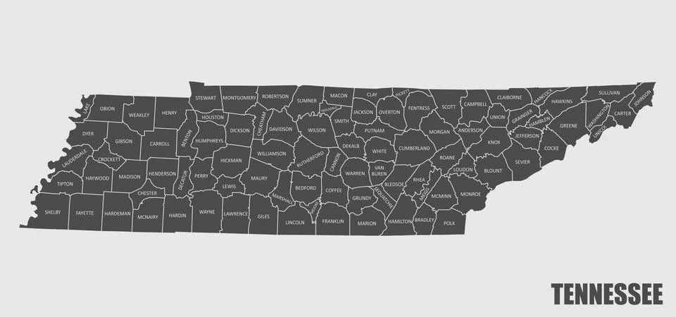Tennessee County Map Stock Illustration