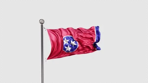 Tennessee Flag  Animation Loop Include Alpha 3D Rendering 스톡 동영상 282999749