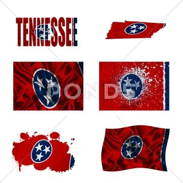 Tennessee flag collage Stock Illustration