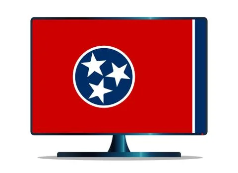 Tennessee Flag TV Stock Illustration