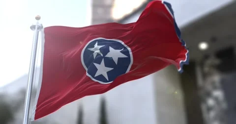 Tennessee flag waving-seamless-loop-4k-60fps Stock Footage 345392350