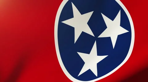 Tennessee flag waving in the wind. Looping sun rises style.  Animation loop Stock Footage 48203717