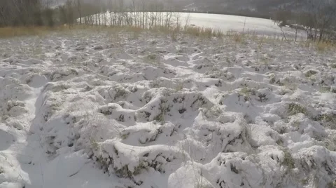 Tennessee Frozen River Snow Stock Footage