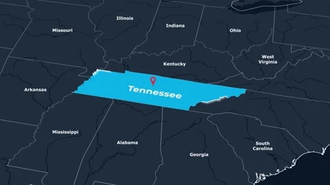 Tennessee Map Animation Locator Zoom 4K Motion Graphic Stock Footage 342815907