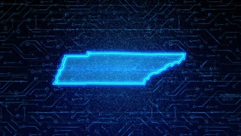 Tennessee Map Digital Technology Opener Stock Footage 335475886