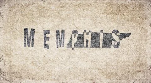 Tennessee Memphis Typography Map Stock Illustration