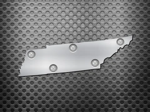 Tennessee metal map Stock Illustration