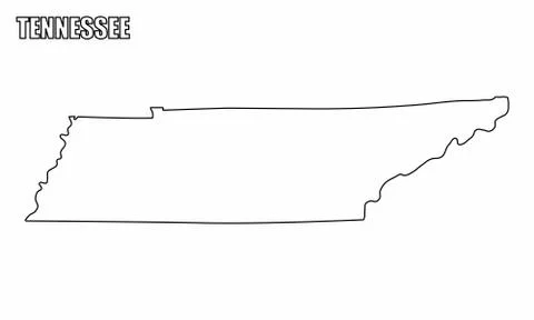 Tennessee outline map Illustrazione stock