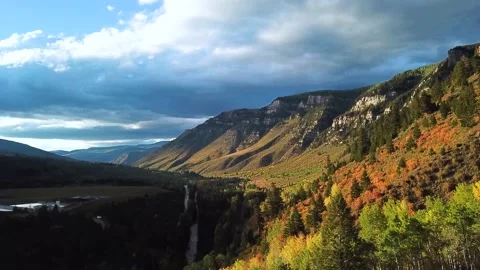 Tennessee Pass 1 | Autumn Mountain Colors | Minturn | Sunset | 4K Drone Footage Stock Footage 220291253