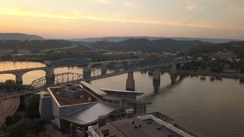 Tennessee River Bridge Sunset Video stock 95564986