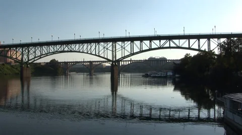 Tennessee River Bridges Loop Stock Footage 38765901