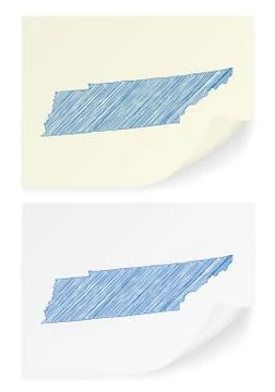 Tennessee scribble map 스톡 일러스트