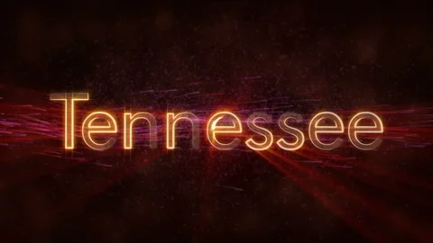 Tennessee - Shiny looping state name text animation Stock-Footage 99579736